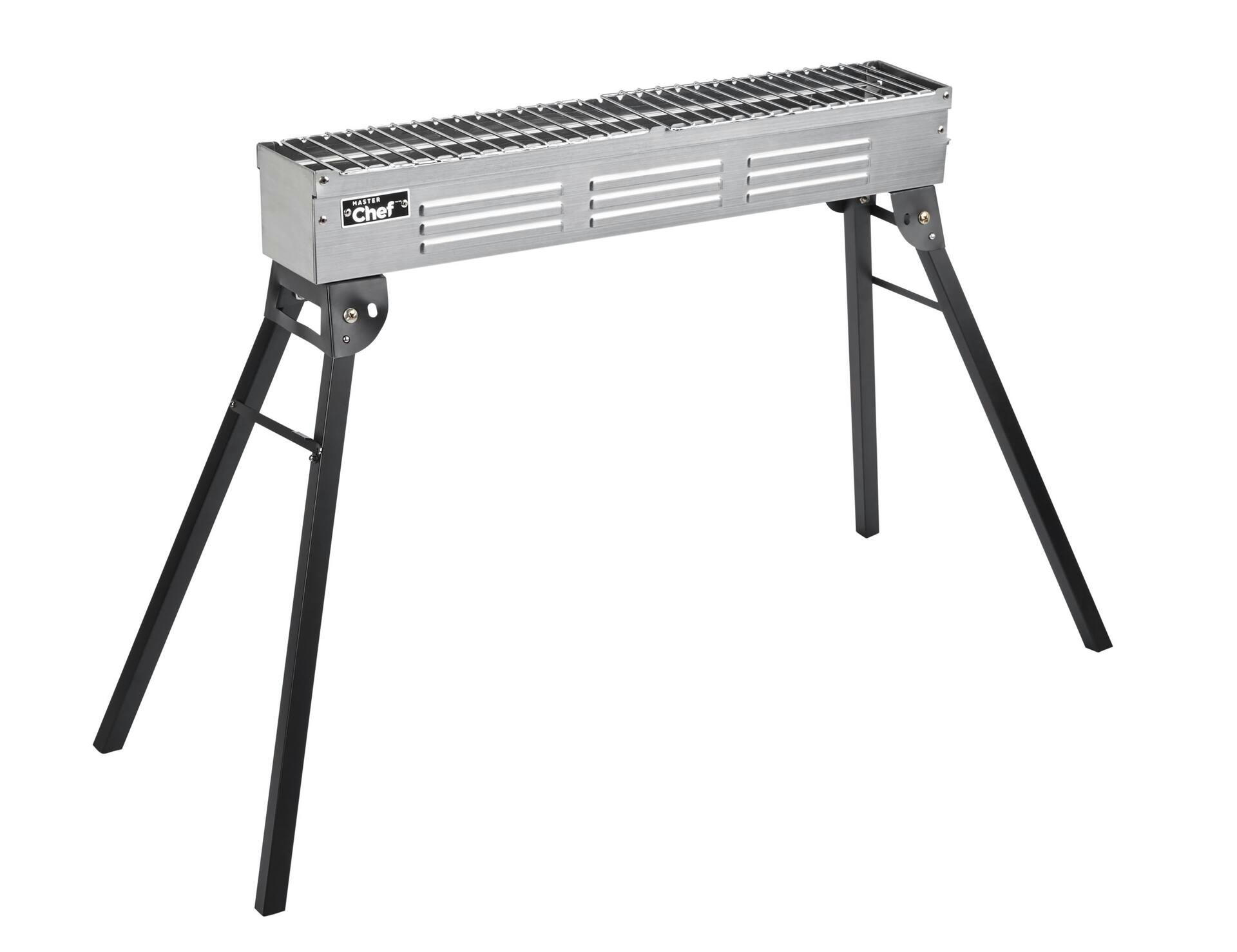 MASTER Chef Spiedini Portable Charcoal BBQ & Skewer Grill with a Folding Stand