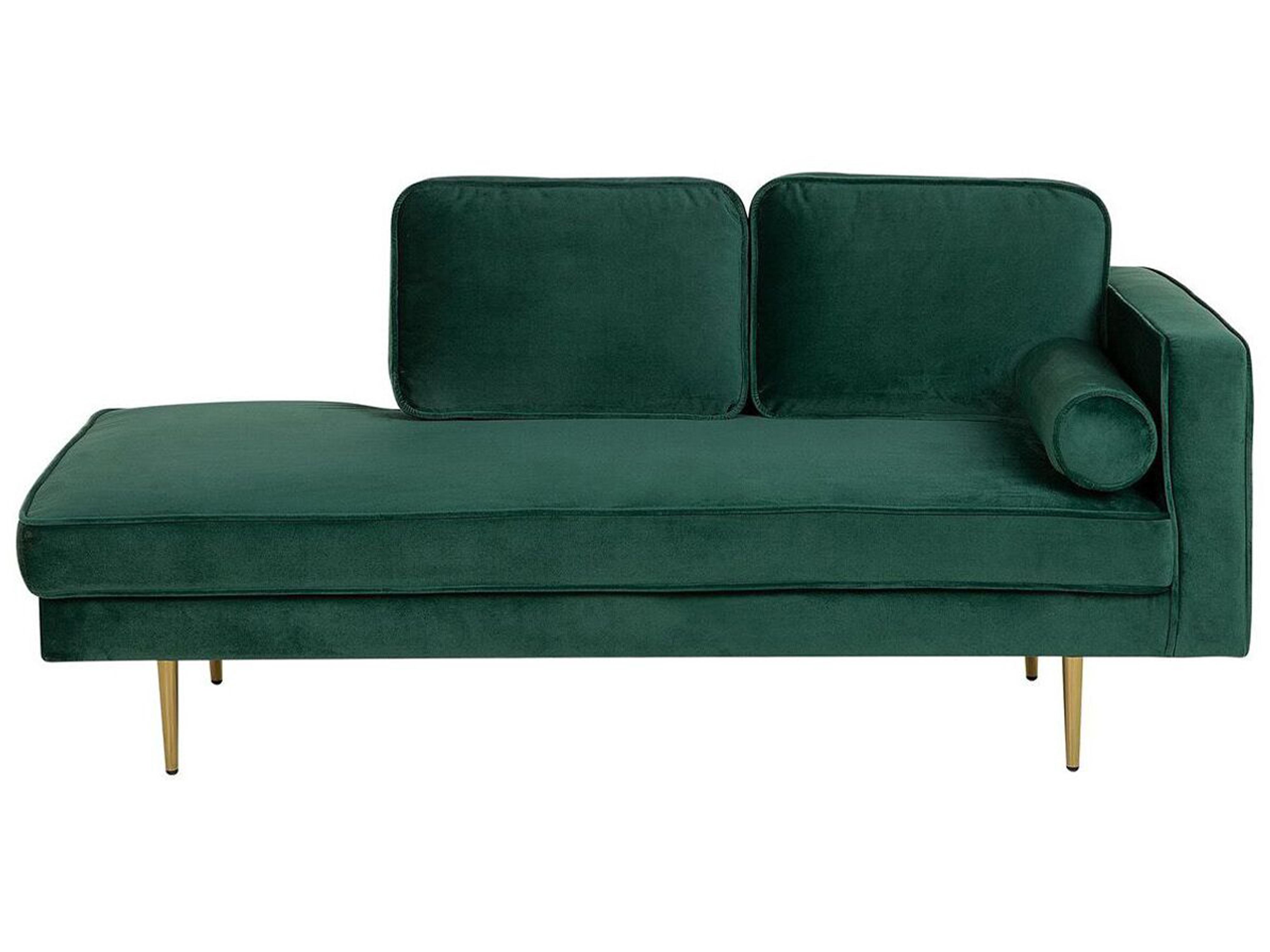 Left-Hand Chaise Longue MIRAMAS Velvet Emerald Green