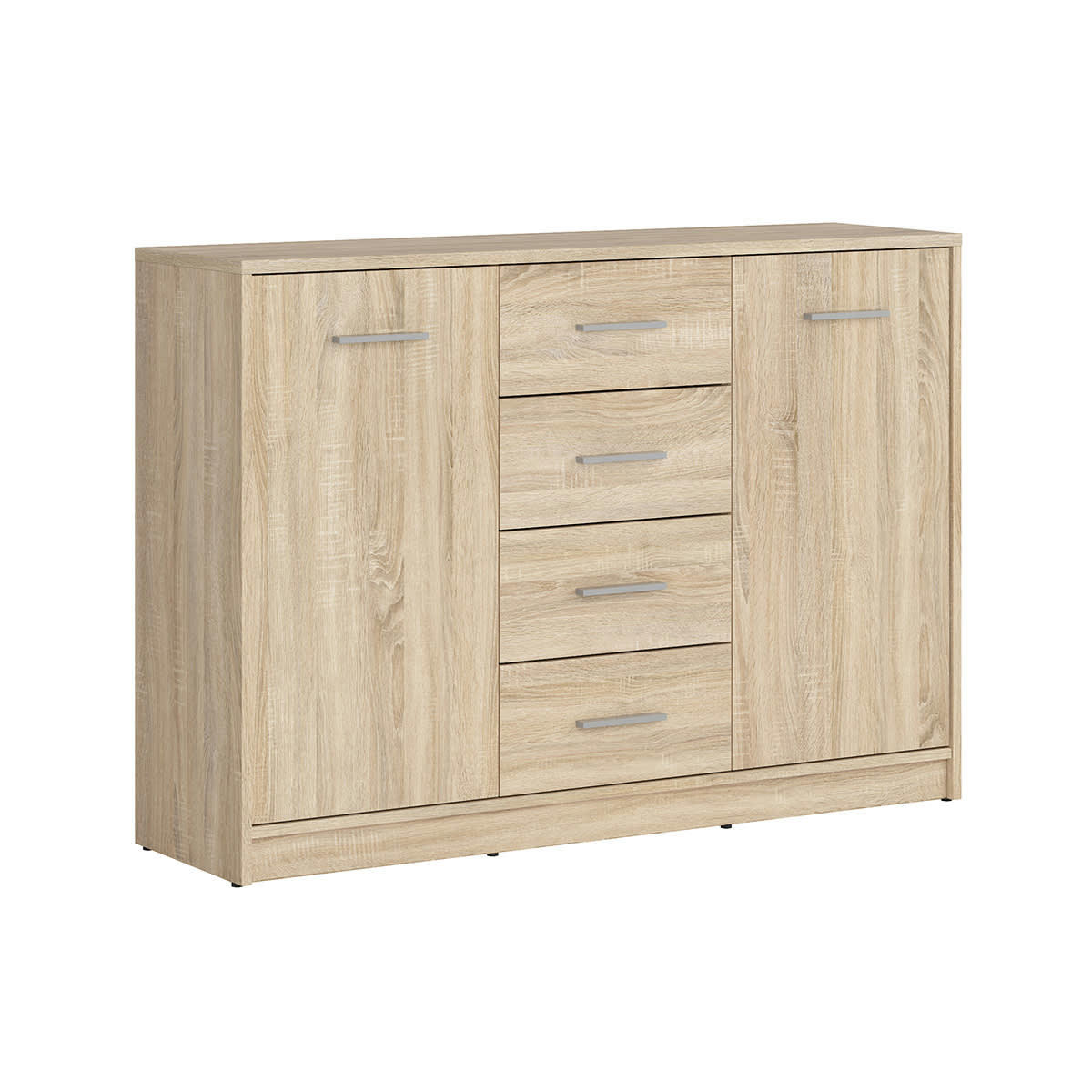 - Buffet 2 portes 4 tiroirs stratifiés naturel