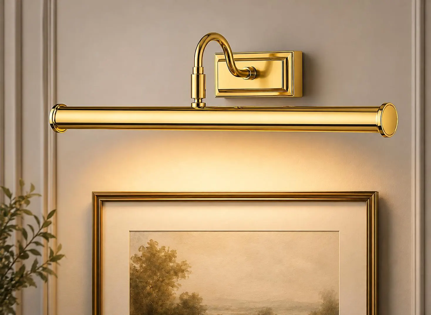 Modern Brass Picture Light, Adjustable Wall Sconce, Minimalist Art Lighting