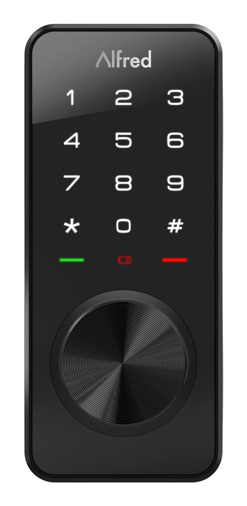Alfred DB1 Electronic Smart Touch-Screen Keypad Deadbolt Door Lock, Black