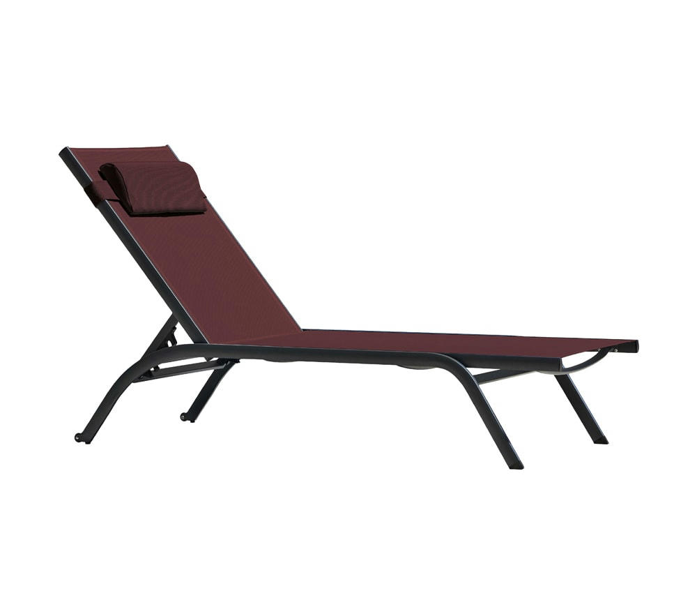 MALTA - Bain de soleil  en aluminium bordeaux