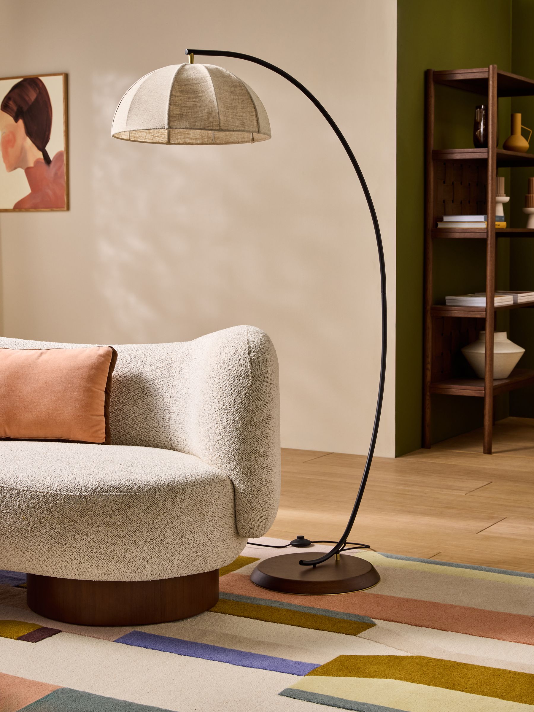 Benny Floor Lamp in Black/Cream