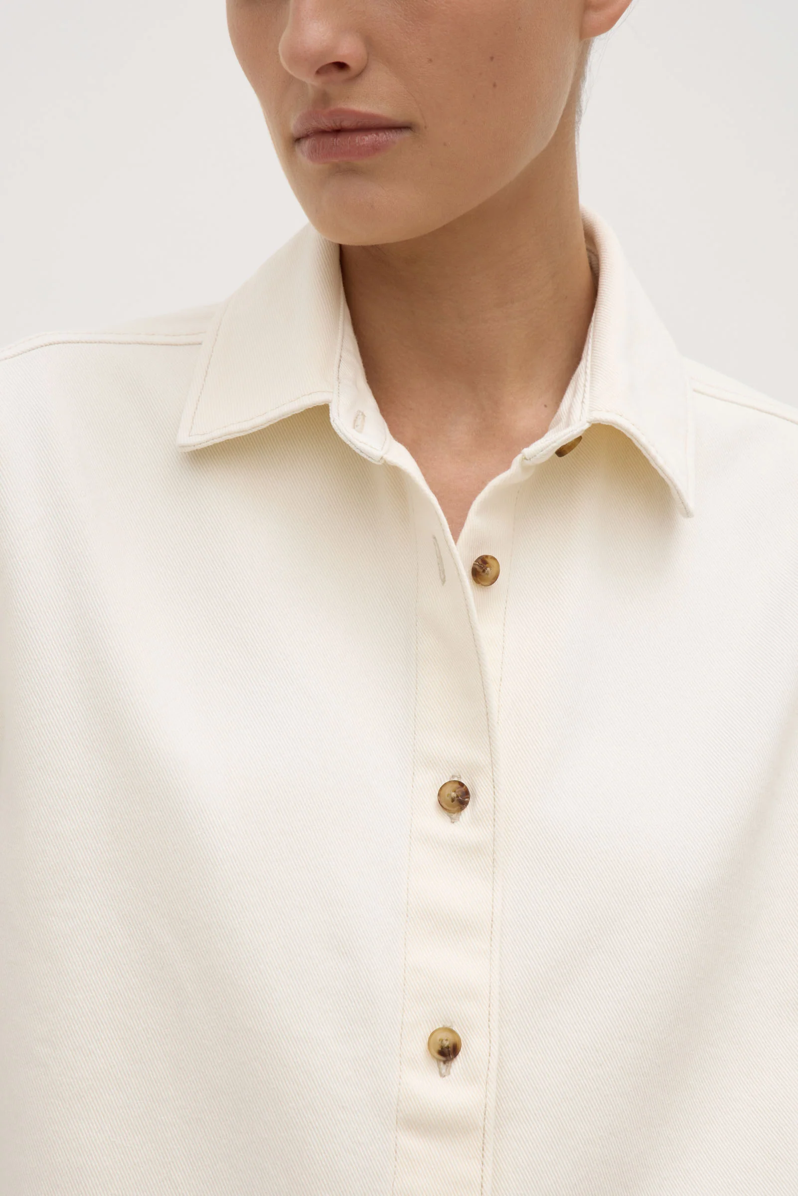 Boxy Denim Short Sleeve Shirt