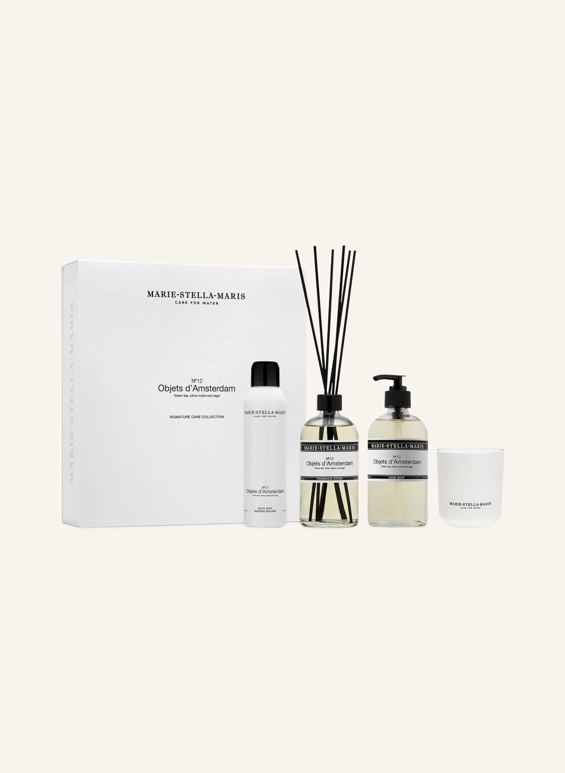 MARIE-STELLA-MARIS Set VOYAGE VÉTIVER: Raumduft, Duftkerze, Handseife und Duschmousse