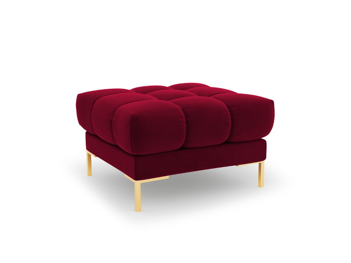 Cosmopolitan Design Poef Bali flueel, rood - 60x60x41cm