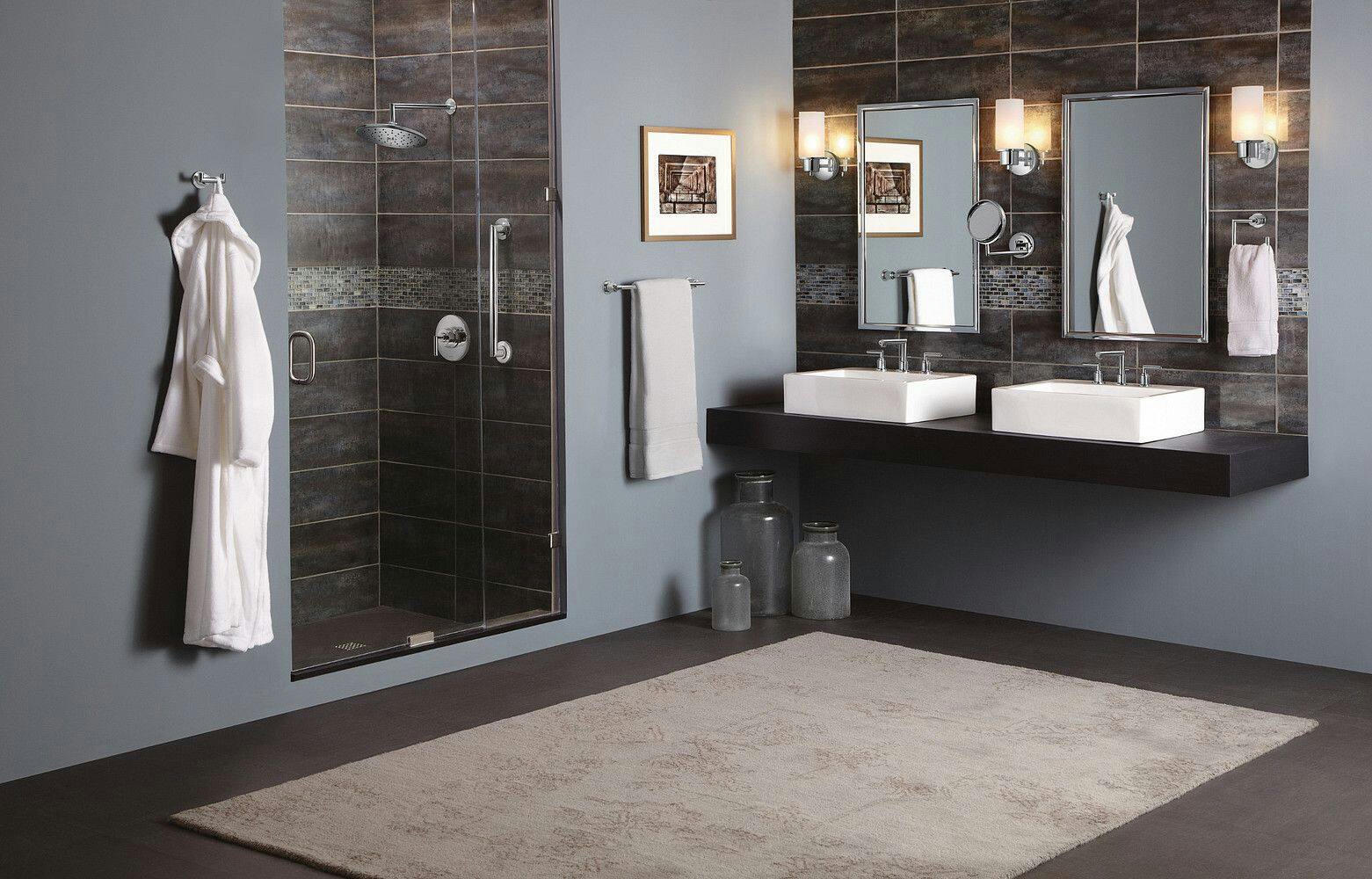 Moen Arris Posi-Temp Pressure Balancing Modern Tub & Shower Trim Kit with 10-in Eco-Performance Rainshower, Valve Required, Chrome