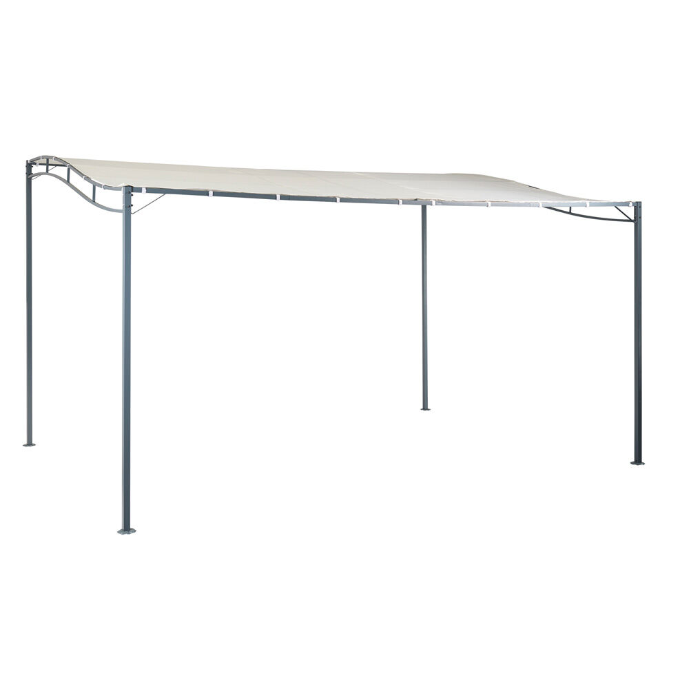 Tonnelle murale rectangulaire Lady gris et blanc écru UPF50  395x290xH240cm 11,45m&sup2;