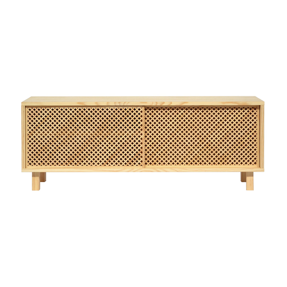 Naan Furniture TV meubel Pola - Natuurlijk grenen ongelakt - 2 deuren - 120 cm