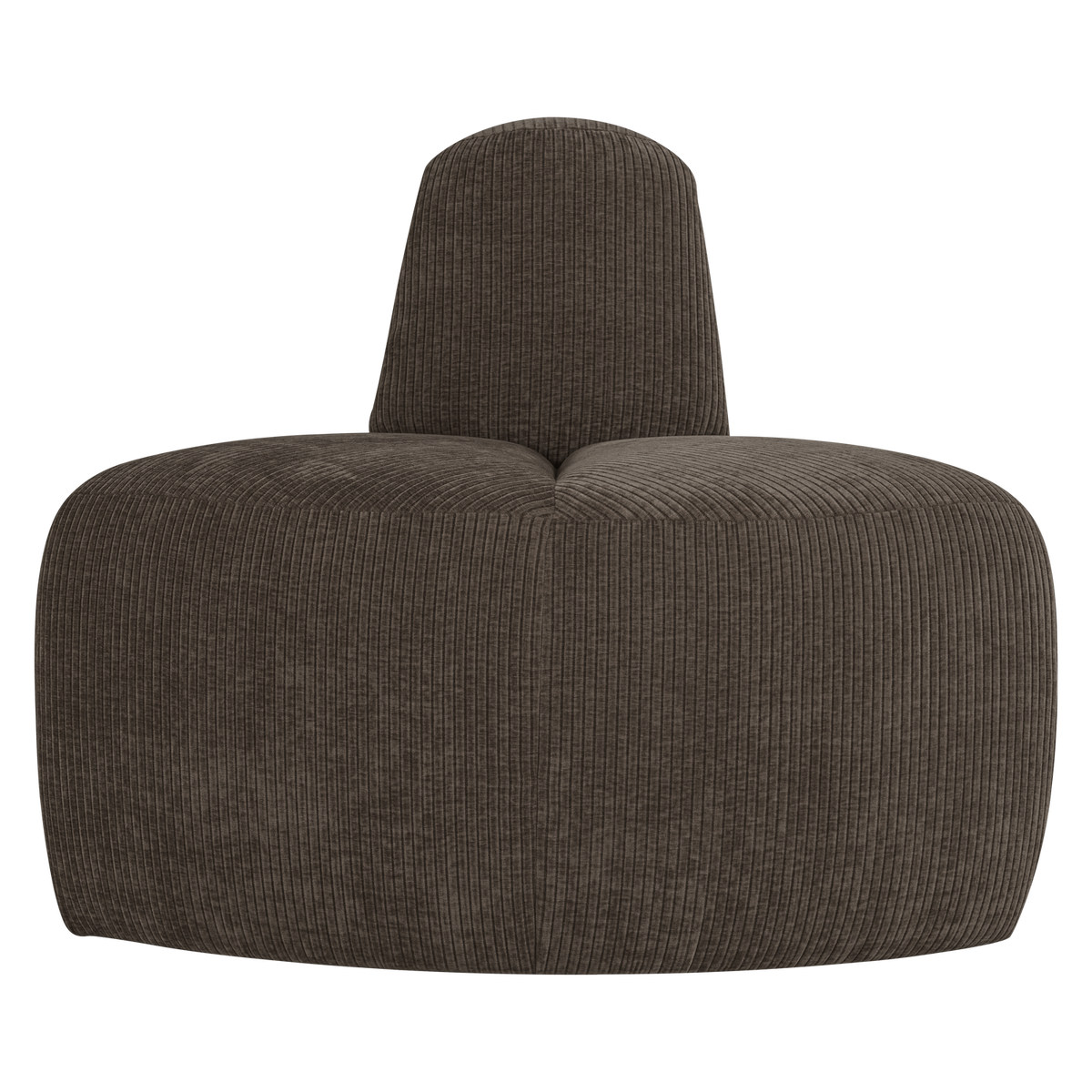 WOOOD eetbank hoek rond rugleuning Mojo - Ribstof - Bruin - 83x100x74