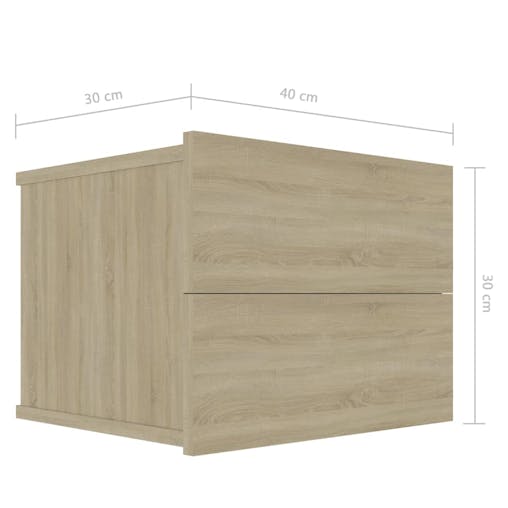 NNEVL Bedside Cabinets 2 pcs Sonoma Oak 40x30x30 cm Chipboard