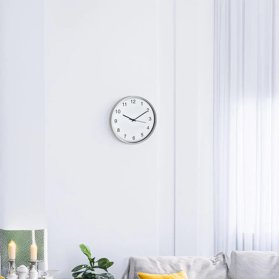 TFA Wandklok - zilver - glas/kunststof - D30 cm