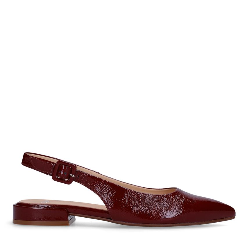 Bordeaux rode lakleren slingbacks