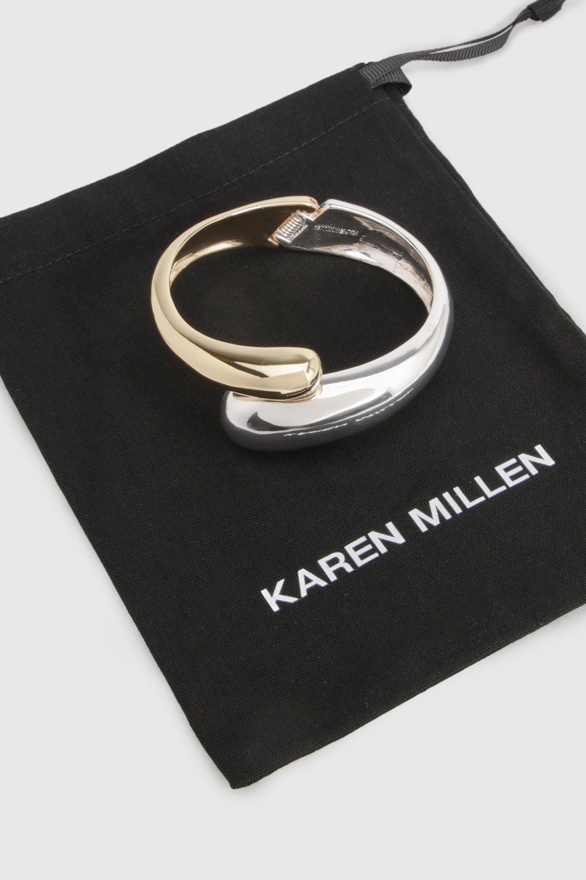 KarenMillen Two Tone Metal Curved Bangle
