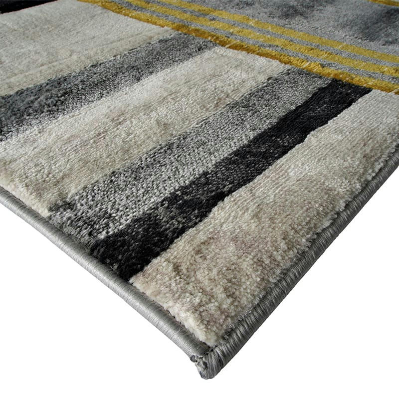 AVANT - Tapis style art déco gris jaune 160x230