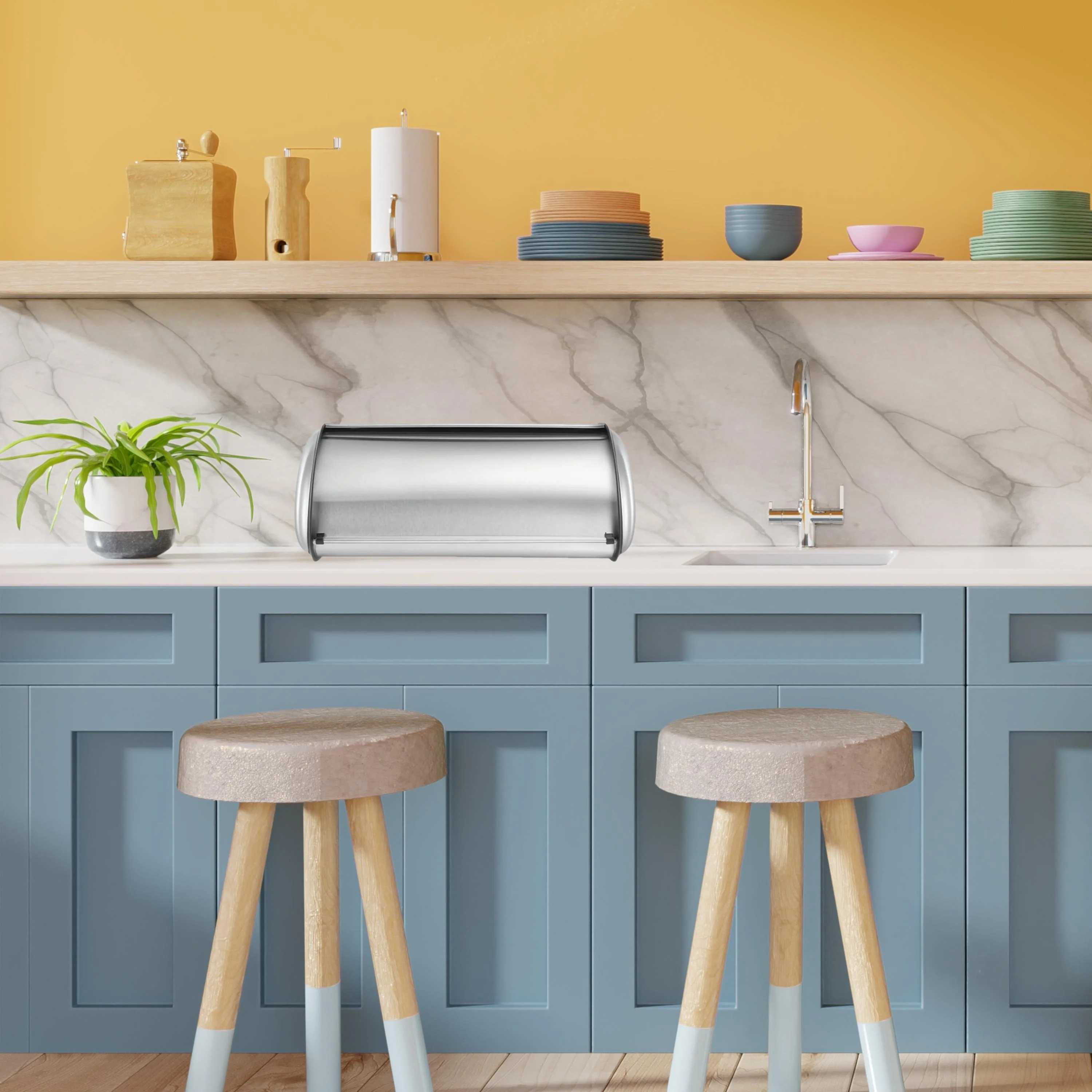 Bread Box w/ Stainless Steel Lid (17.5 x 7.5 x 11.5)