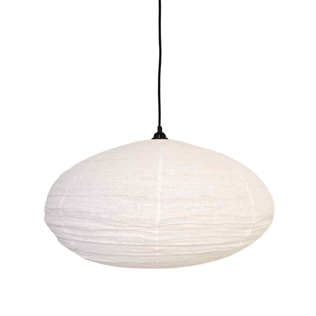 NOA MAY Hanglamp Ellips - off white - linnen - XL - Ø 60 cm / H 30 cm