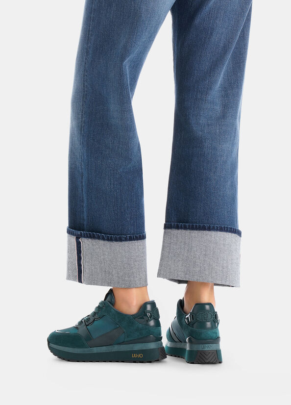 Sneakers platform in pelle