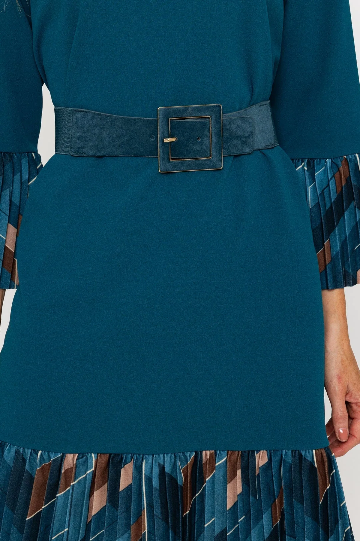 Dark Blue Square Buckle Belt