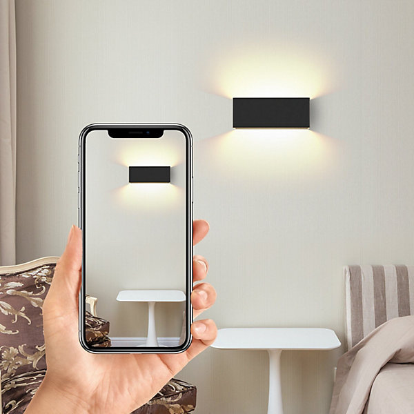 NETTLIFE LED Lot de 2 appliques Eclairage mural noir 5W 3000K