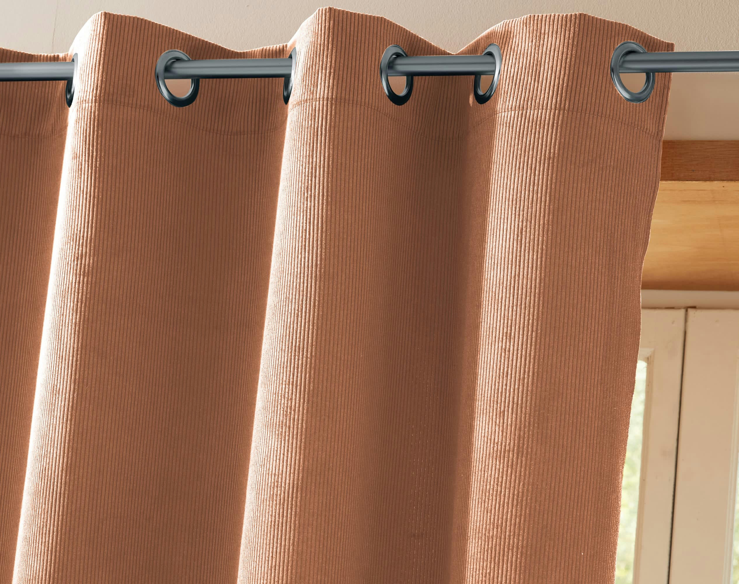 FJORD - Rideau 135x250 en polyester rose saumon