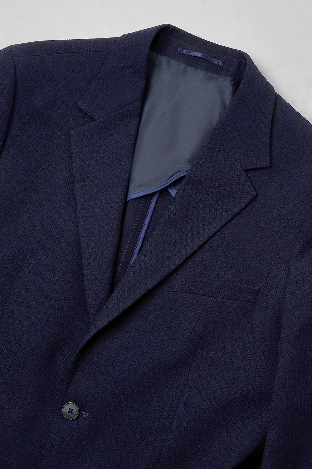 Burton Indigo Seersucker Slim Fit Patch Pocket Blazer