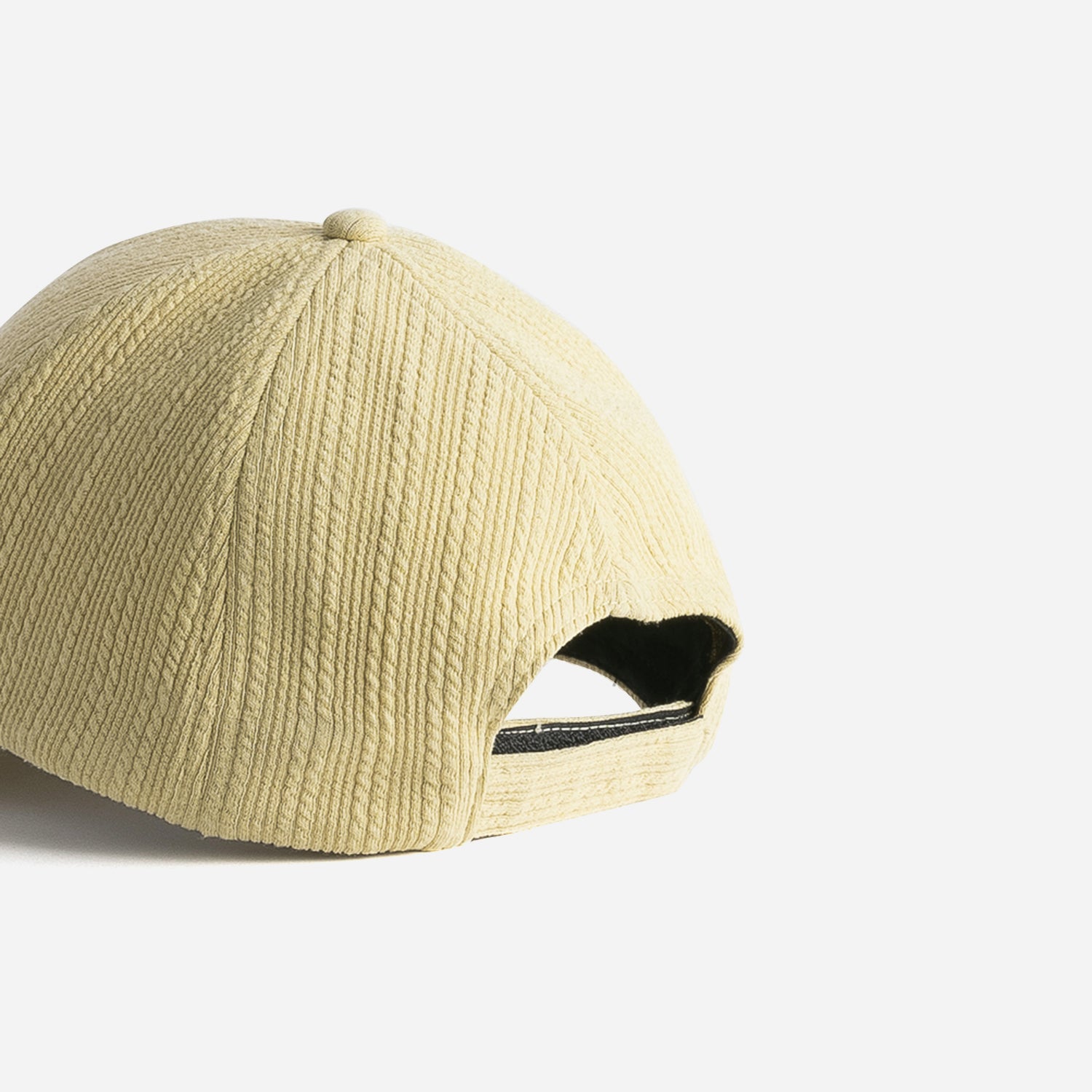 Casquette TEXTO jaune effet côtelé
