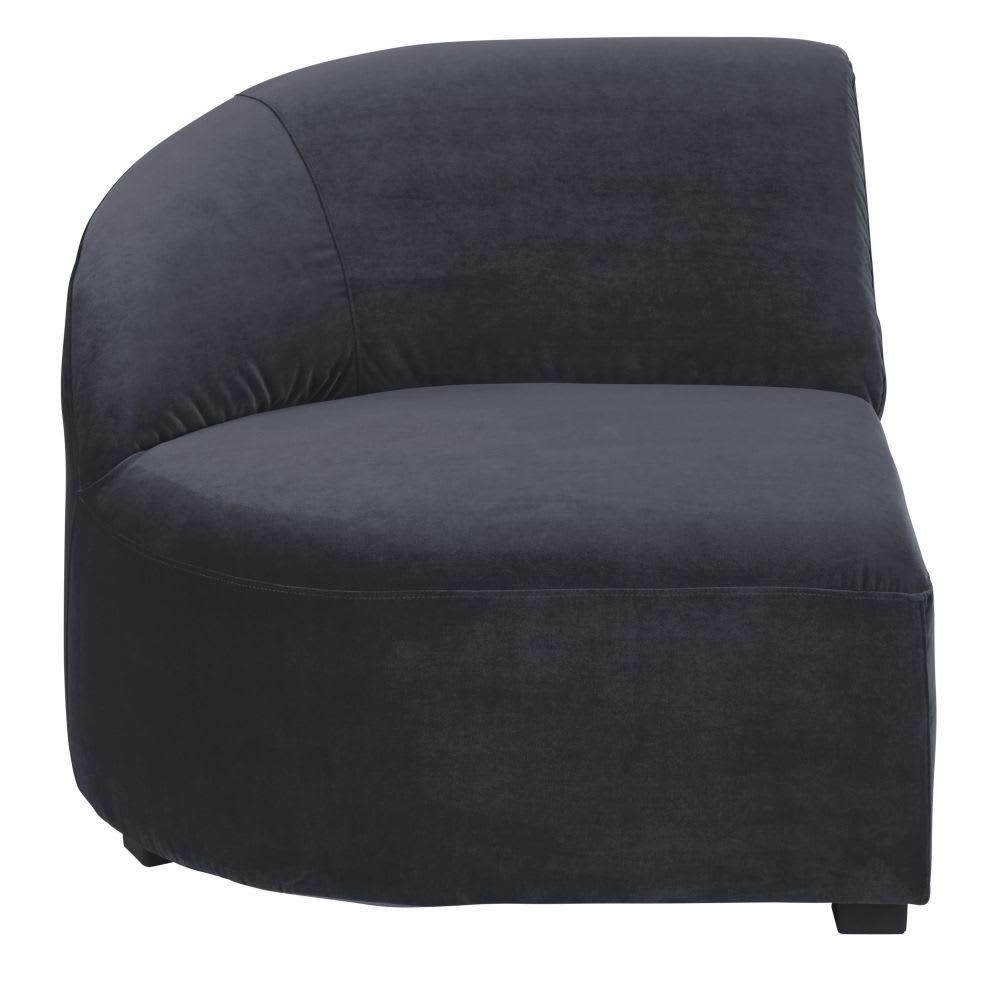 Virgile - Accoudoir gauche pour canapé modulable en velours gris anthracite