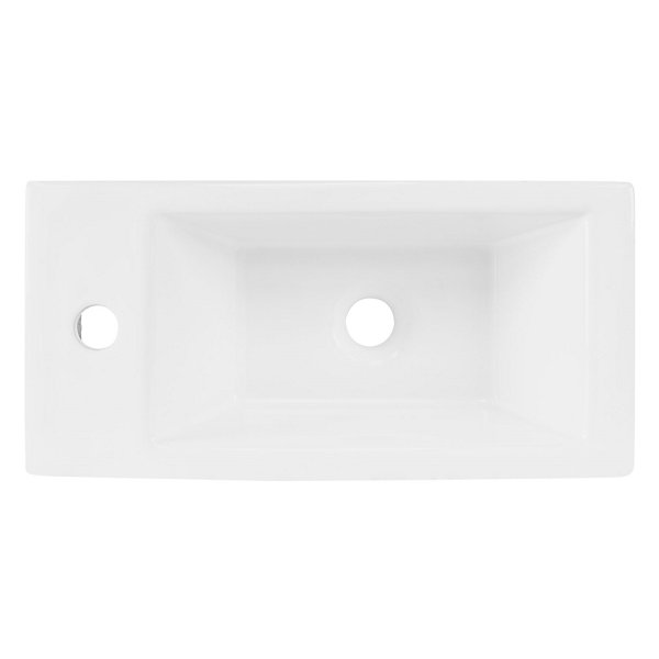 Lavabo de salle de bain vasque à poser toilette blanc en céramique 510 x 250 mm