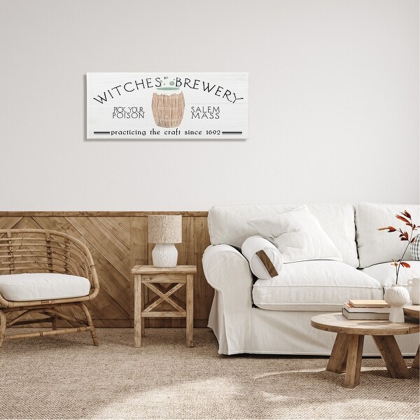 Stupell Witches Brewery Seasonal Halloween Vintage Salem Sign Canvas Wall Art, Design by Daphne Polselli