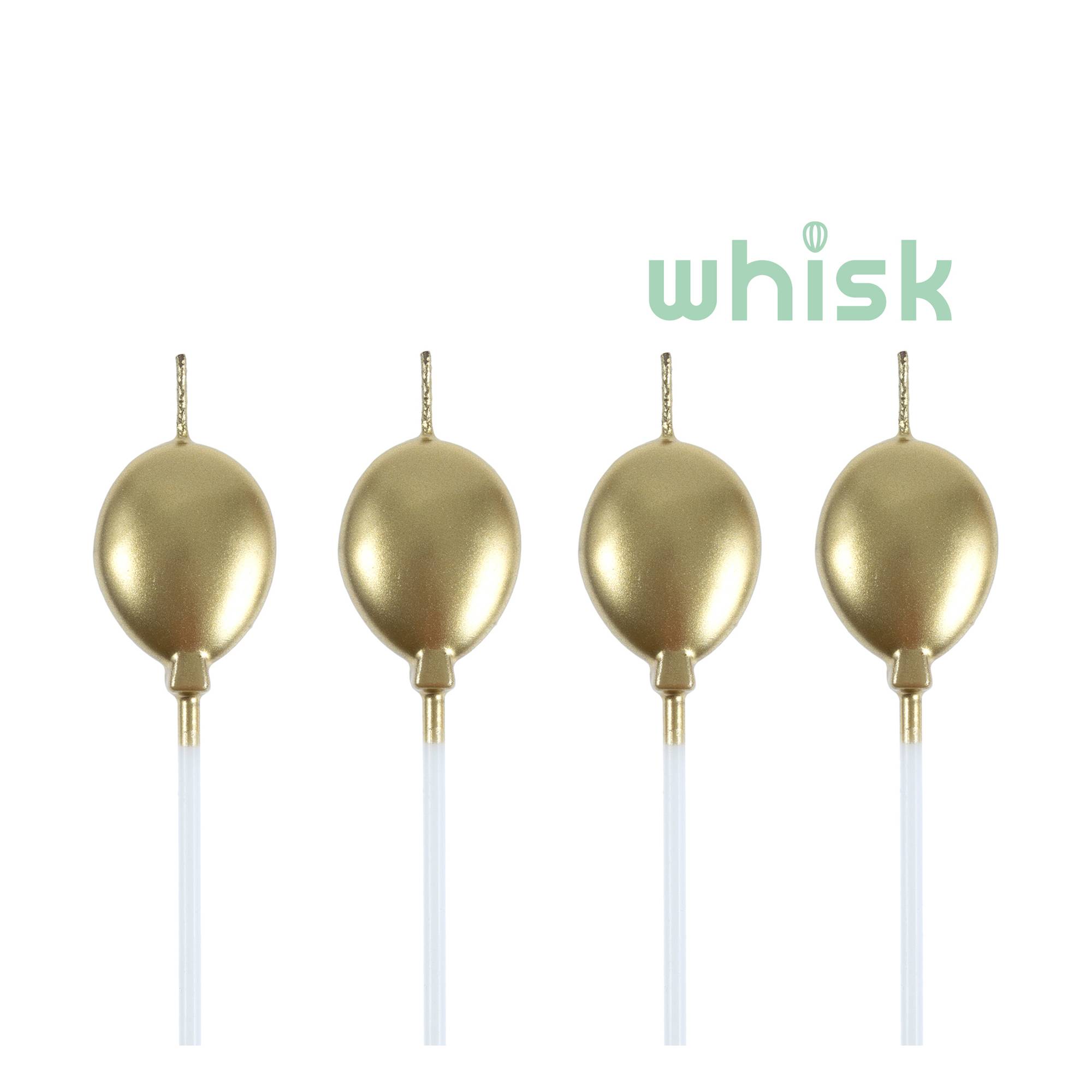Whisk Gold Balloon Candles 4 Pack