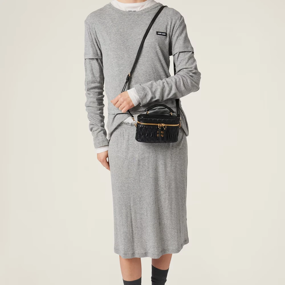 MIU MIU Matelassé Nappa Leather Shoulder Bag