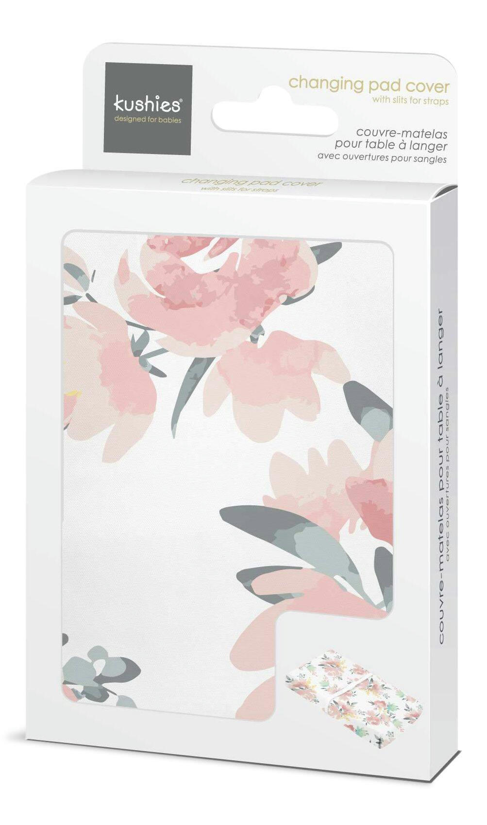 Kushies Percale Changing Pad Cover, Watercolour Blooms