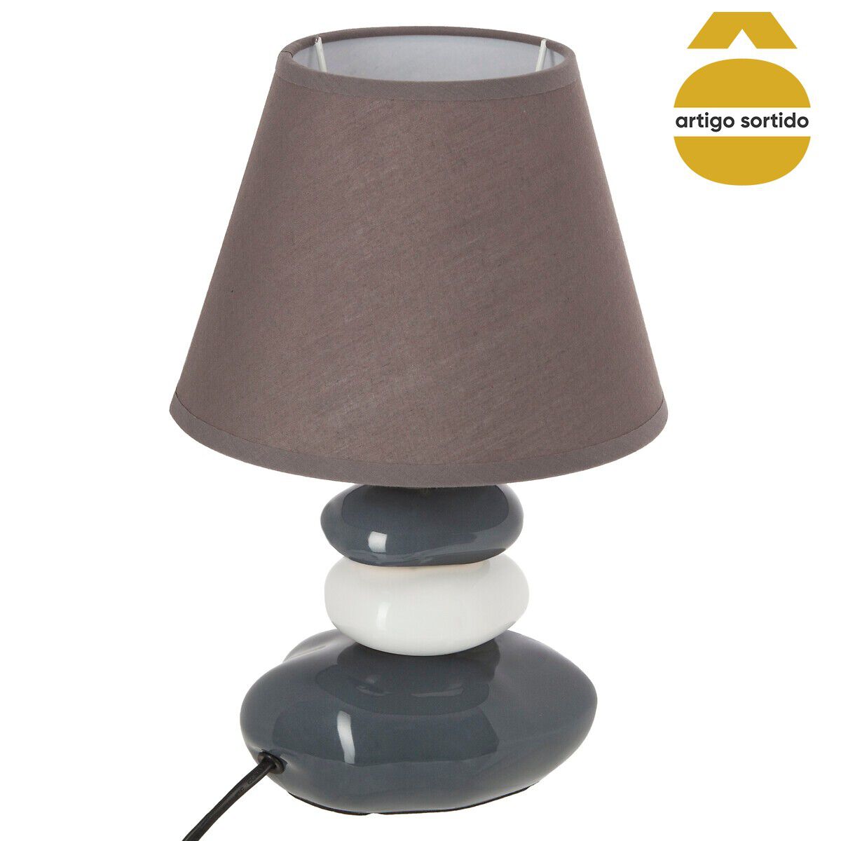 Candeeiro de mesa LENY com 4 pedras em cerâmica