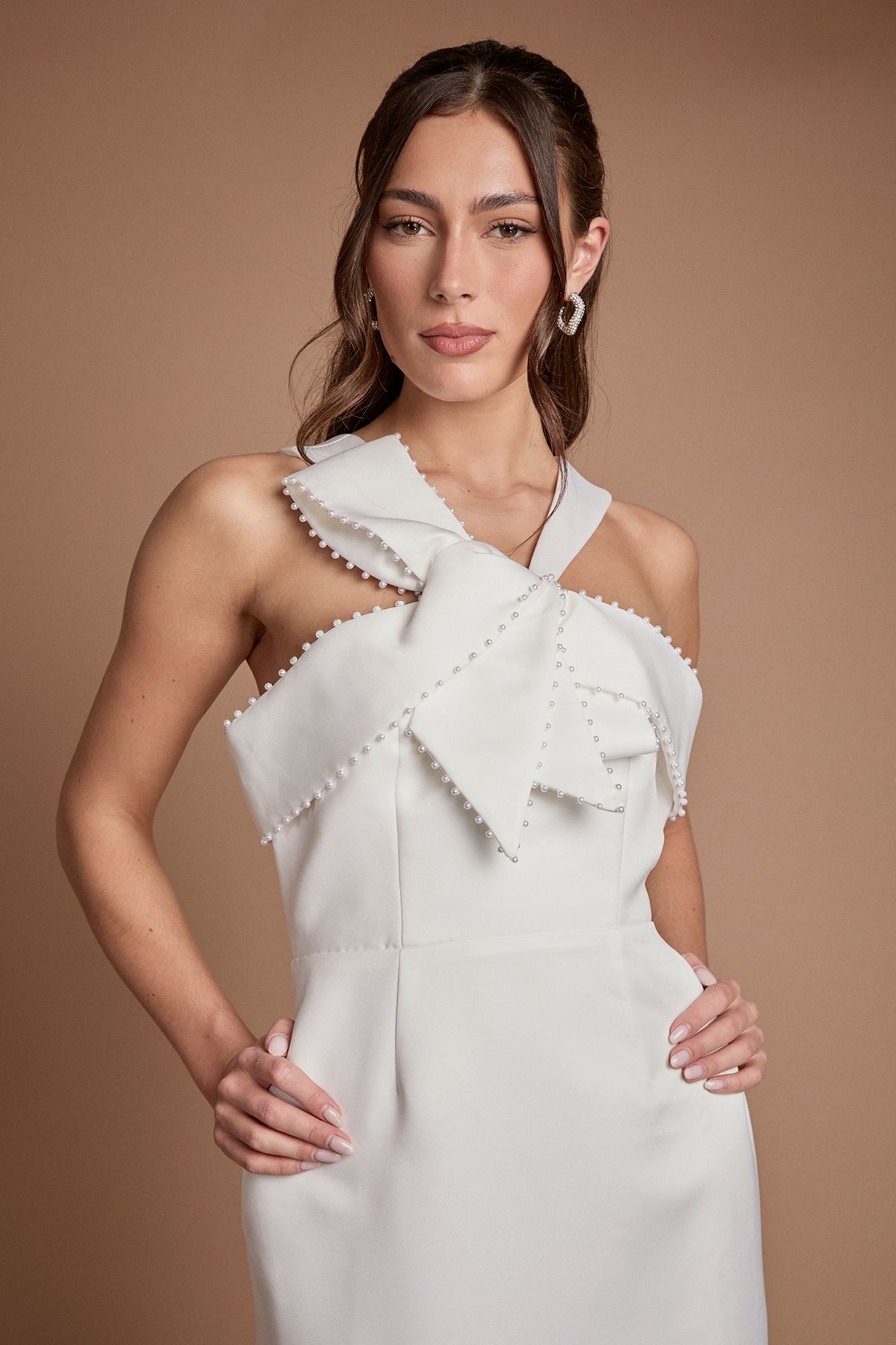 Coast Halter Neck Pearl Detail Colum Wedding Dress