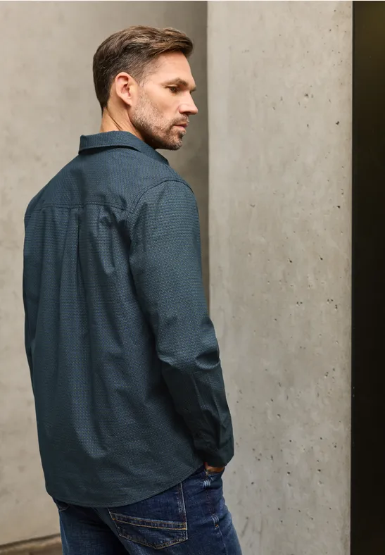 Popeline Minimal Print Hemd