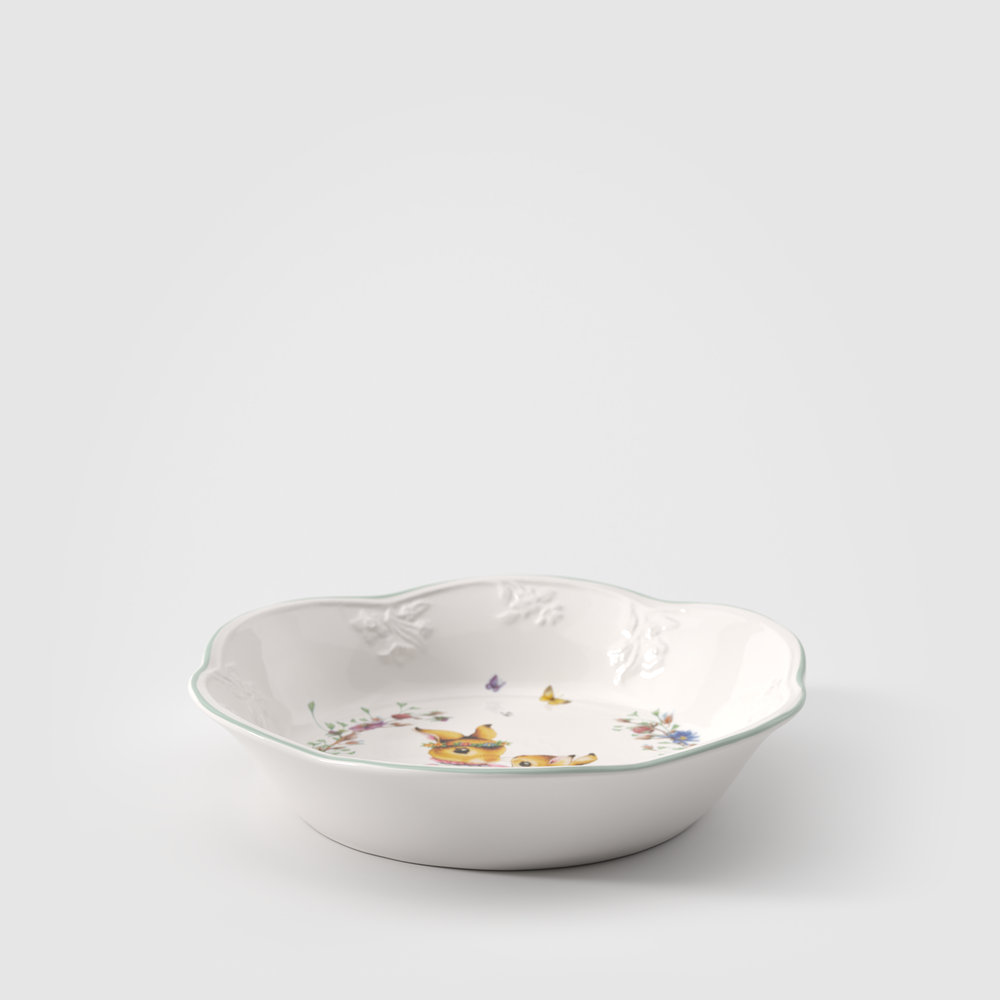 Spring Fantasy Appetizer/ Dessert Bowl - Green, Premium Porcelain