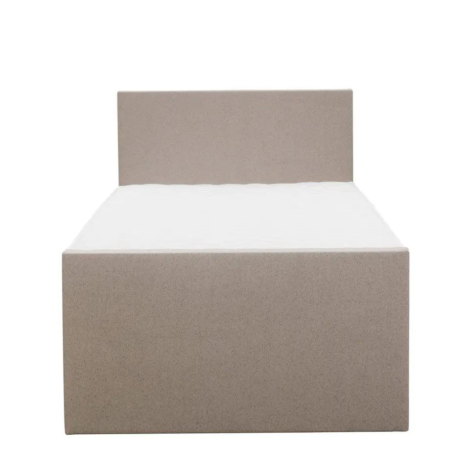 Boxspring met opbergruimte en voetbord Liv egaal - beige - 120x200cm