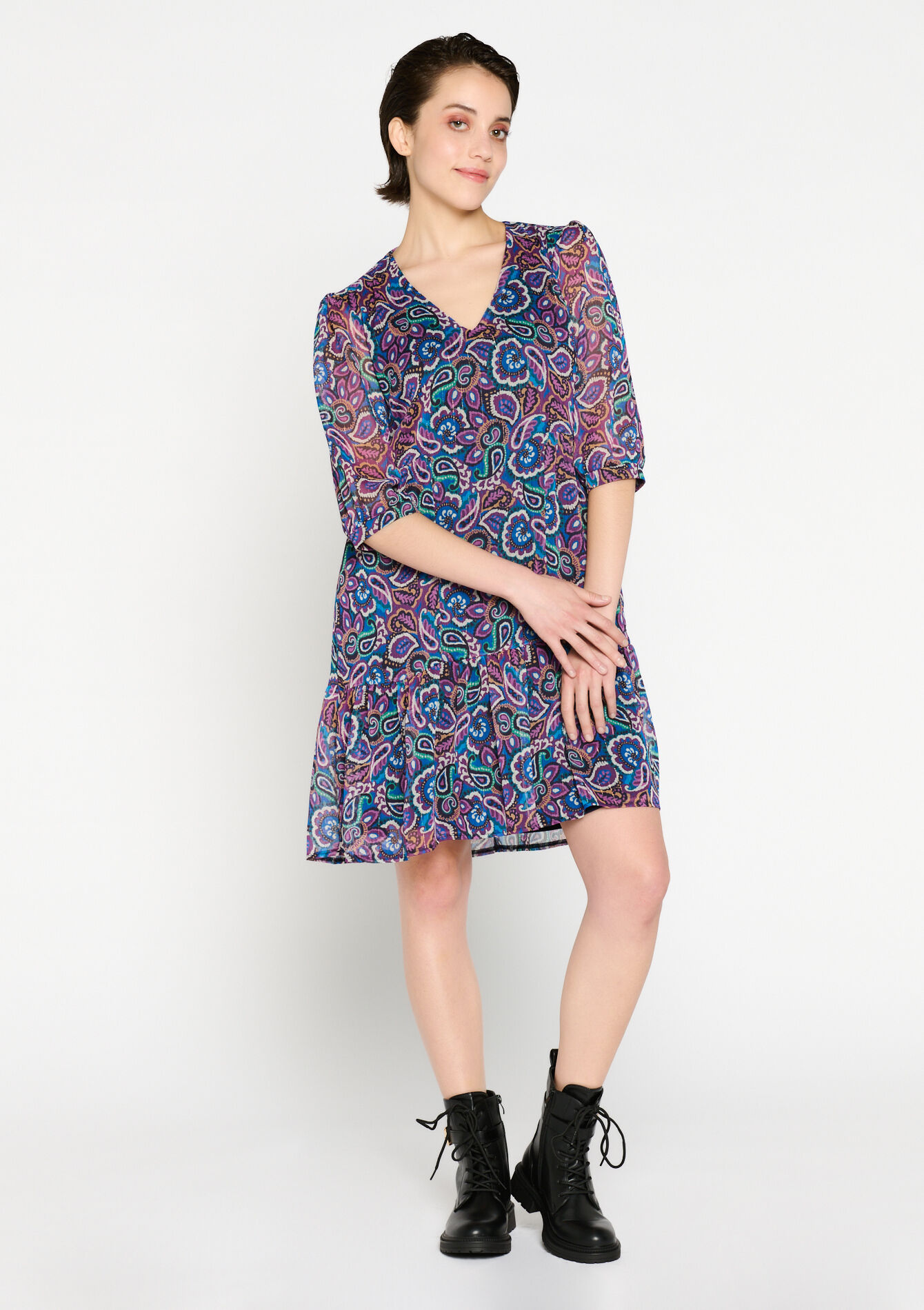 A-lijn jurk met paisley print