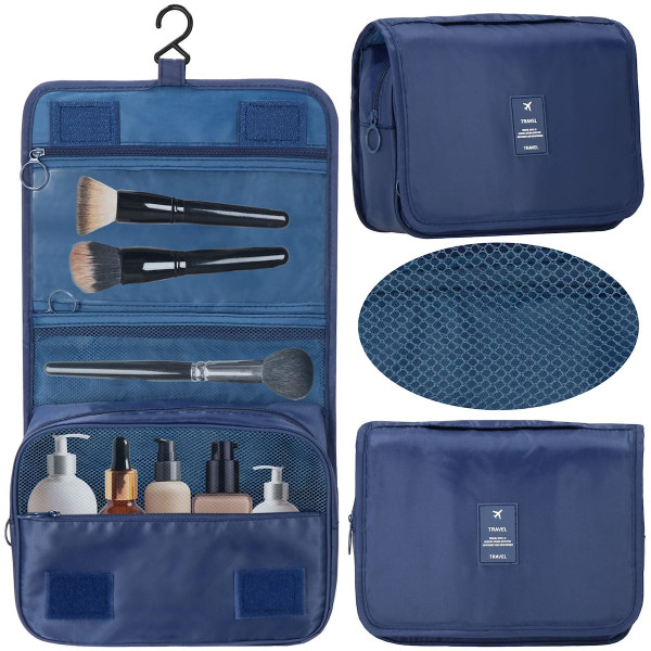 Kosmetyczka 23x19x9,5 cm organizer podróżny granatowy