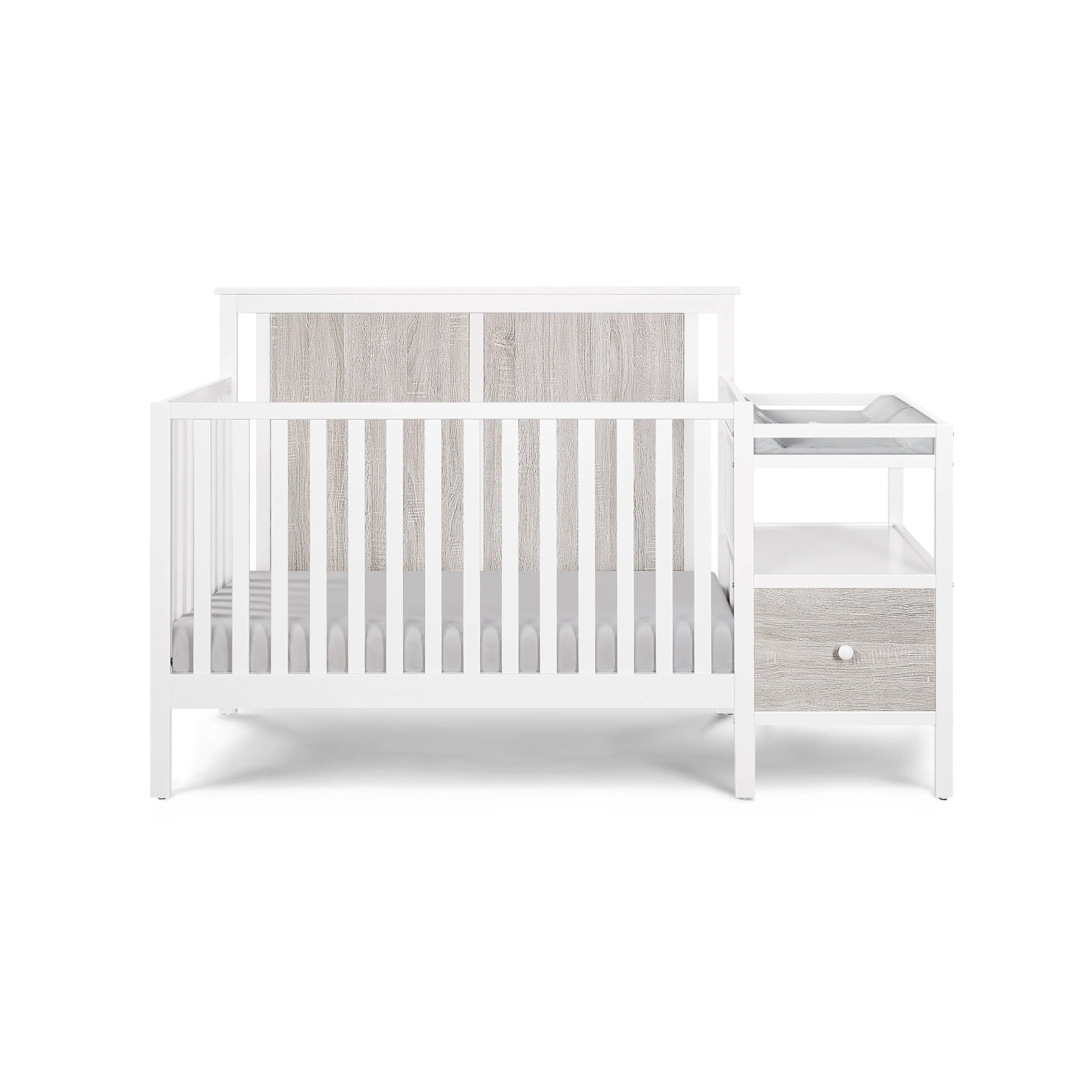 Connelly 4-in-1 Crib and Changer Combo White/Rockport Gray - White+gray