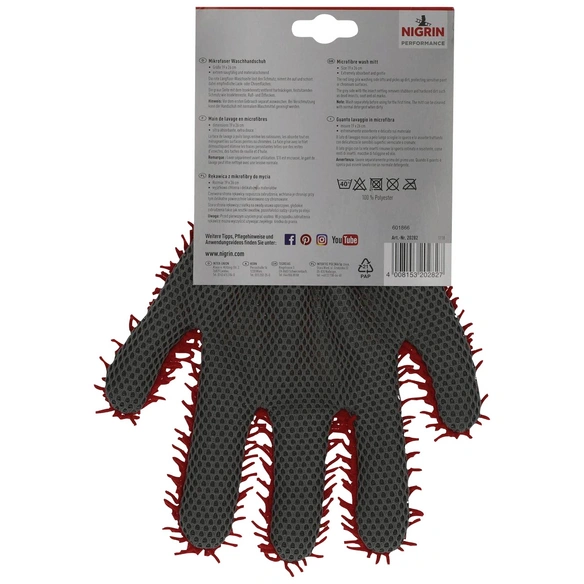 Mikrofaser Finger-Waschhandschuh, für Lack;Glas;Carbon;Aluminium;Stahl;Chrom