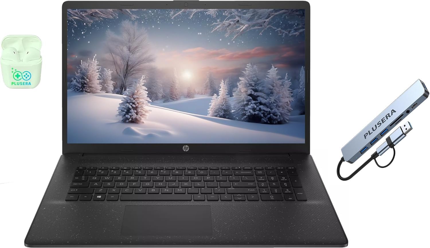 HP 17.3 Business Laptop Computer  10-Core Intel Core i5  Windows 11 Pro Laptop with Microsoft Office Lifetime Suite  PLUSERA Earphones  Black (Intel Core i5  64GB RAM | 2.2TB Storage)