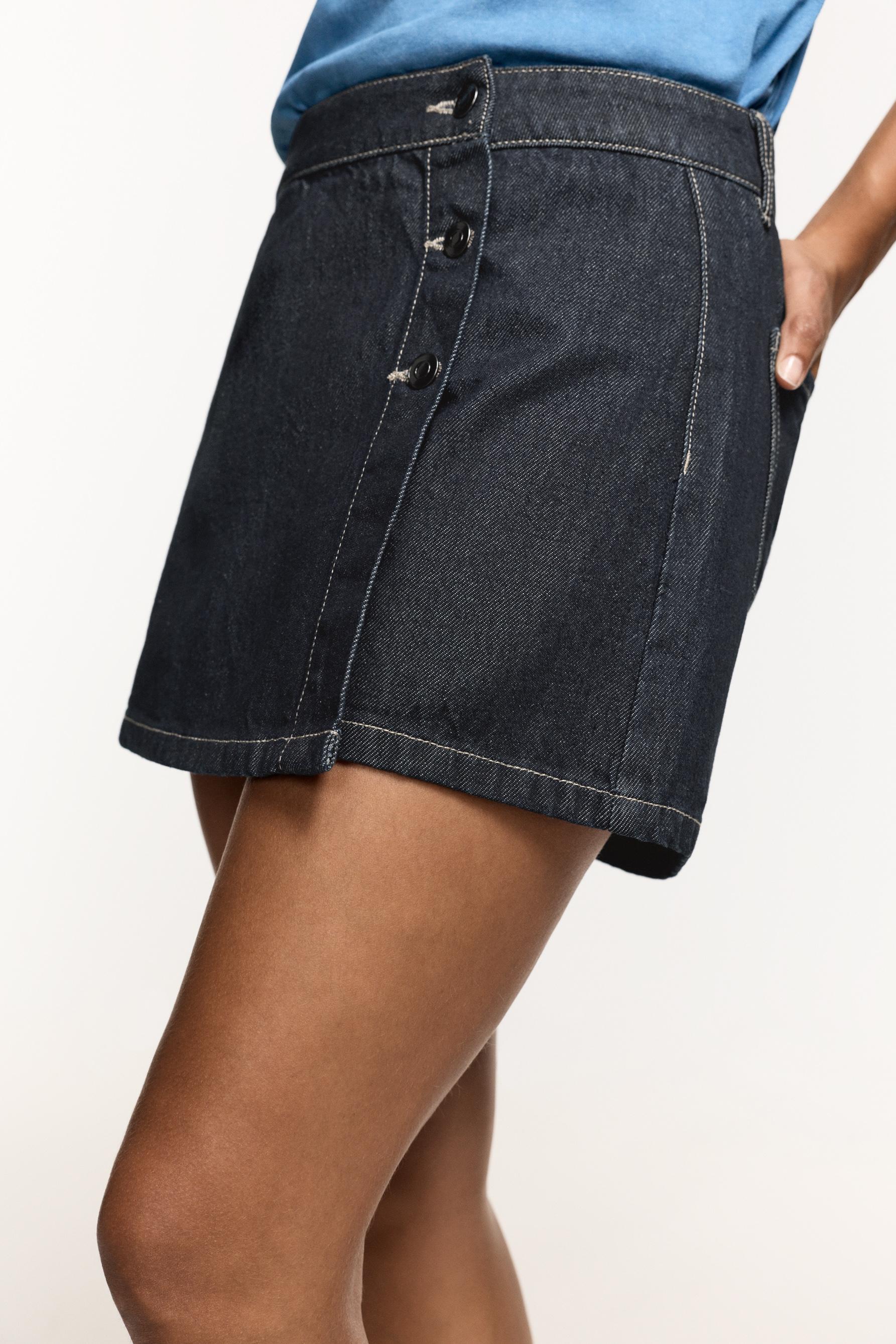 Falda pantalón denim botones