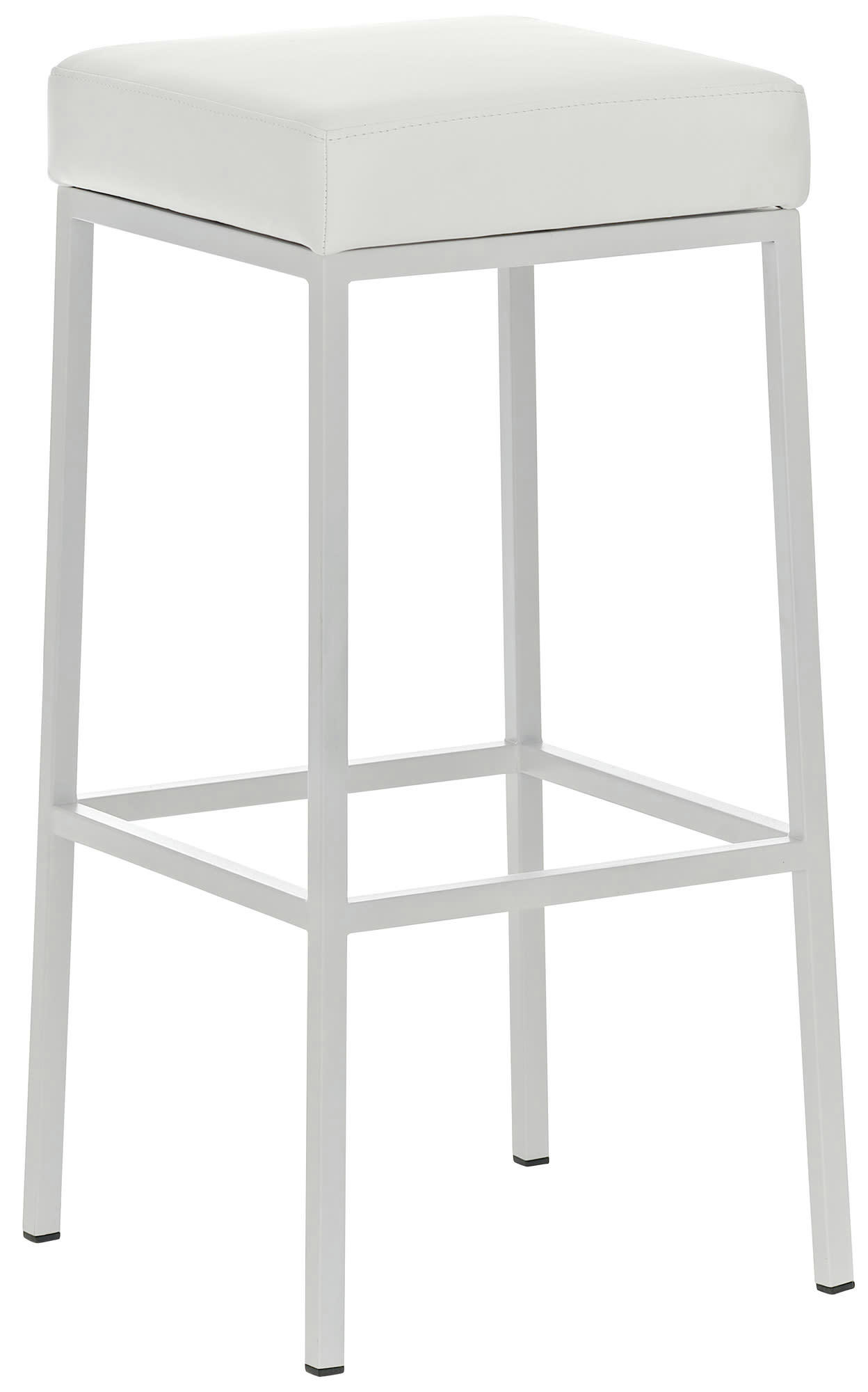 MONTREAL - Lot 2 tabourets de bar avec pieds en métal en similicuir Blanc