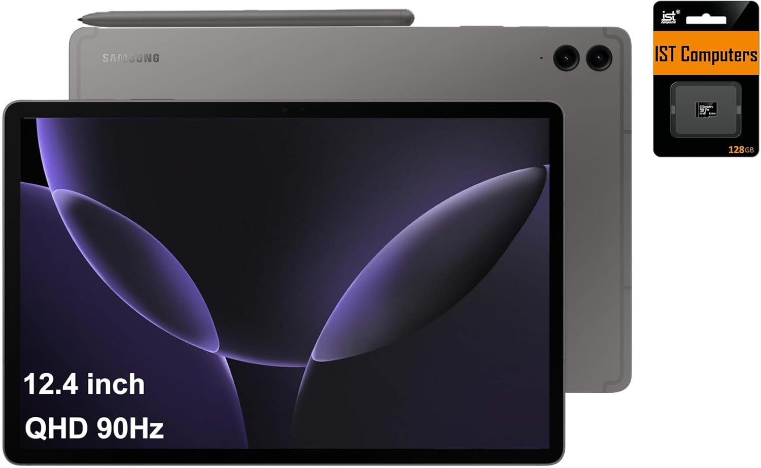 SAMSUNG Galaxy Tab S9 FE+ Plus Android Tablet (12.4” Touchscreen  8GB RAM  256GB Storage  Long Battery Life  S Pen  1 Front Camera + 2 Rear Cameras  Lightweight Durable Design) SM-X610
