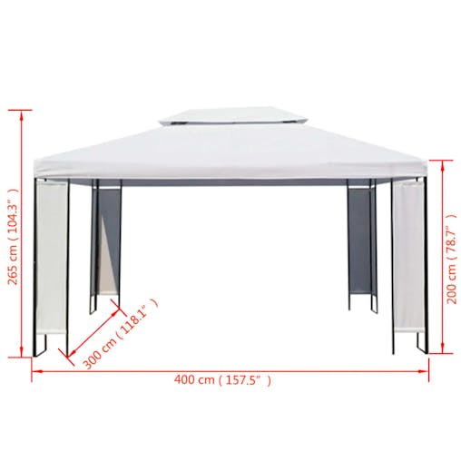 NNEVL Gazebo White 3x4 m