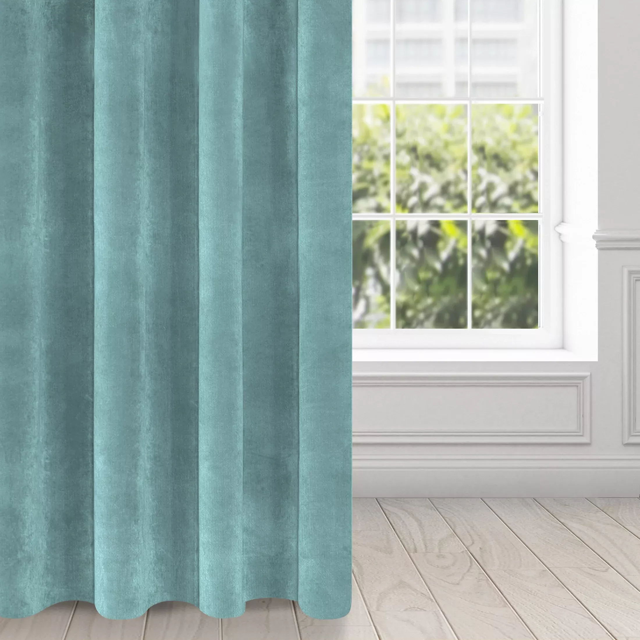 Zasłona morska z ekskluzywnego aksamitnego welwetu 290 g/m2 140x250 cm 10 szt. przelotek - RIA - Diva Line