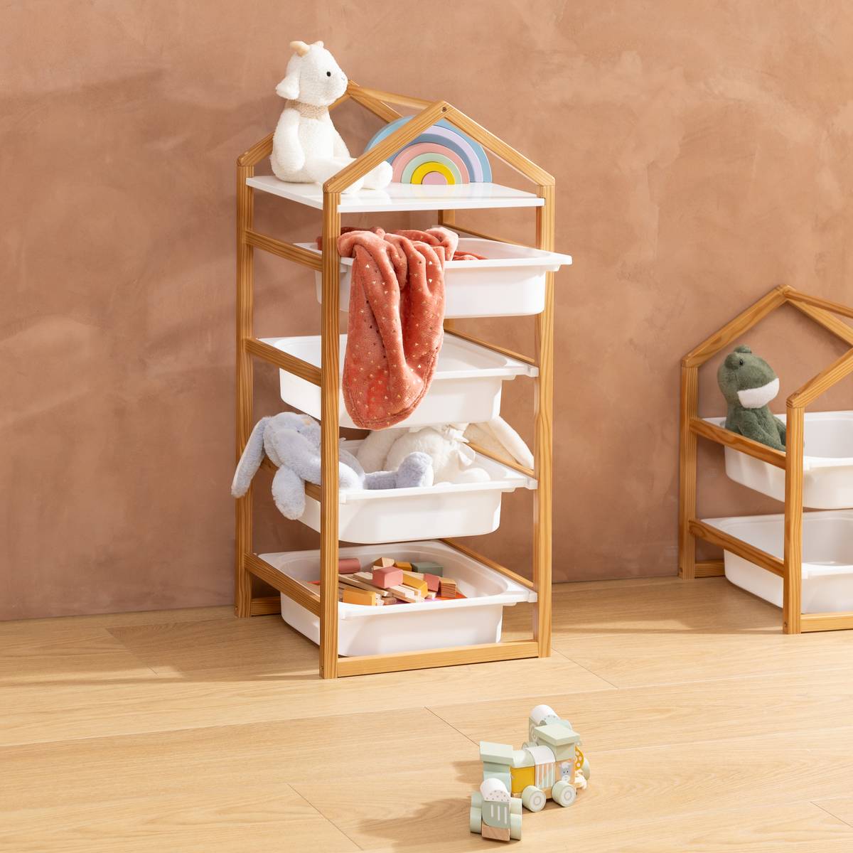"Bako" 4-Shelf Storage Unit White, 43x94.5 cm