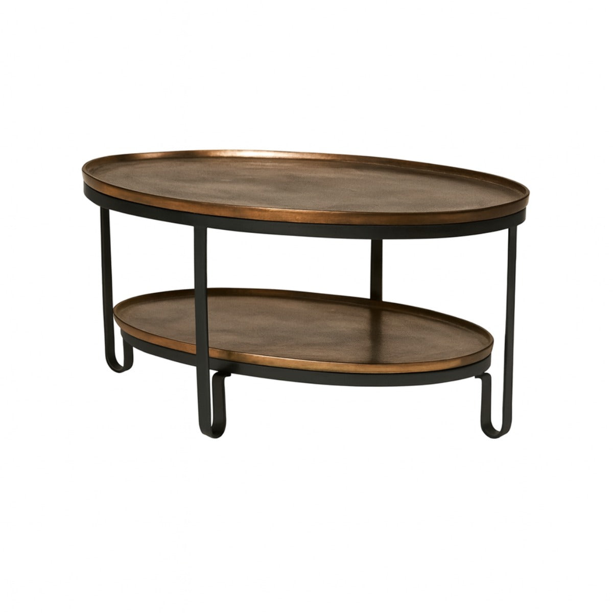 StarFurn Salontafel Kate - Ovaal Goud Metaal - 98x60x45cm